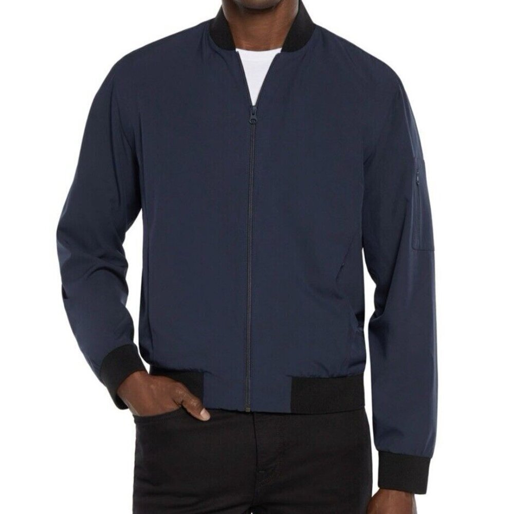 Express Men’s Lightweight Bomber Jacket Navy Blue Full Zip Size XL - NWT $148